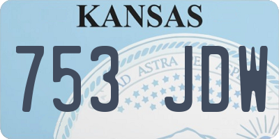 KS license plate 753JDW