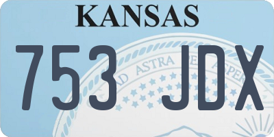 KS license plate 753JDX