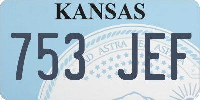KS license plate 753JEF