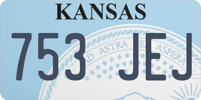 KS license plate 753JEJ