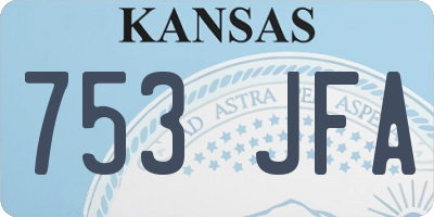 KS license plate 753JFA