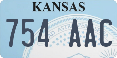 KS license plate 754AAC