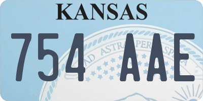 KS license plate 754AAE