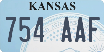 KS license plate 754AAF