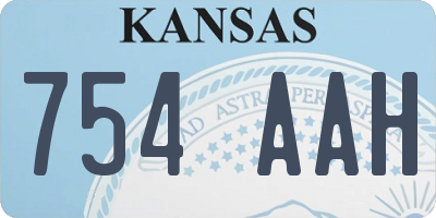 KS license plate 754AAH