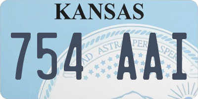 KS license plate 754AAI