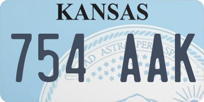 KS license plate 754AAK