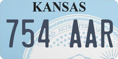 KS license plate 754AAR