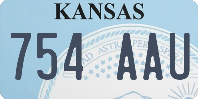KS license plate 754AAU