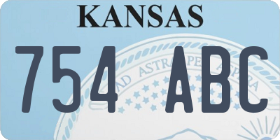 KS license plate 754ABC
