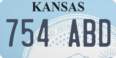 KS license plate 754ABD