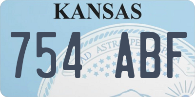 KS license plate 754ABF