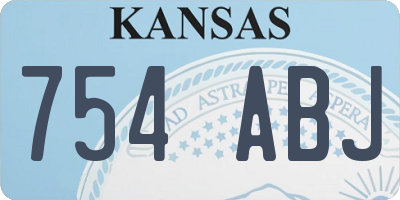 KS license plate 754ABJ