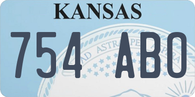 KS license plate 754ABO