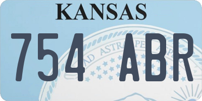 KS license plate 754ABR