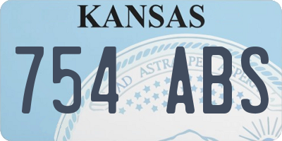 KS license plate 754ABS
