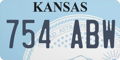 KS license plate 754ABW