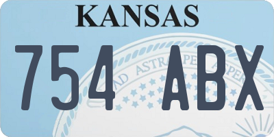 KS license plate 754ABX