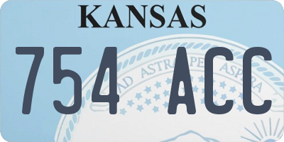 KS license plate 754ACC