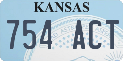 KS license plate 754ACT