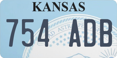 KS license plate 754ADB