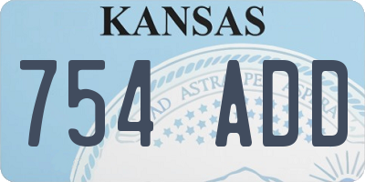 KS license plate 754ADD