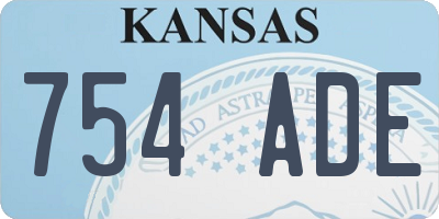 KS license plate 754ADE