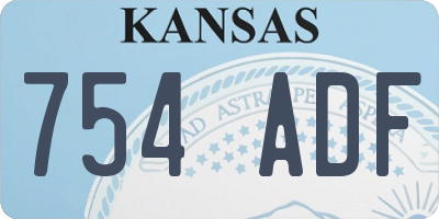 KS license plate 754ADF
