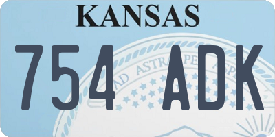 KS license plate 754ADK