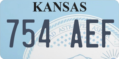KS license plate 754AEF