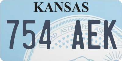 KS license plate 754AEK
