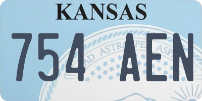 KS license plate 754AEN