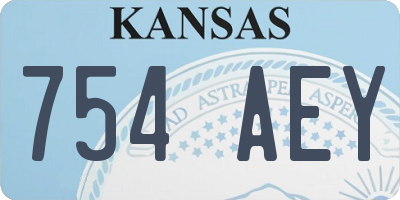 KS license plate 754AEY