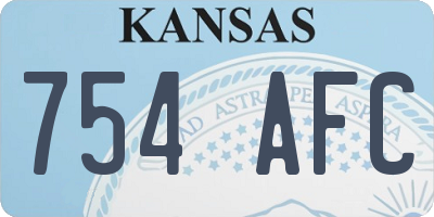 KS license plate 754AFC