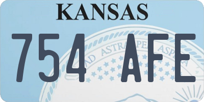 KS license plate 754AFE