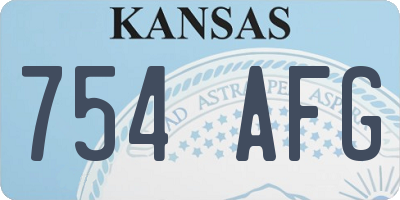 KS license plate 754AFG