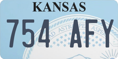KS license plate 754AFY
