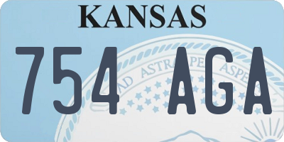 KS license plate 754AGA