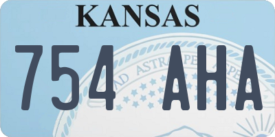 KS license plate 754AHA