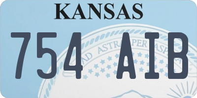KS license plate 754AIB