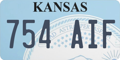 KS license plate 754AIF