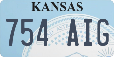 KS license plate 754AIG