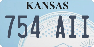 KS license plate 754AII