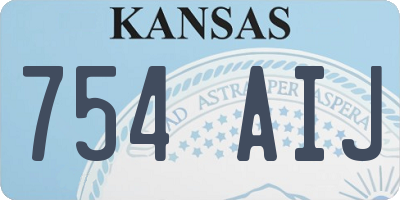 KS license plate 754AIJ