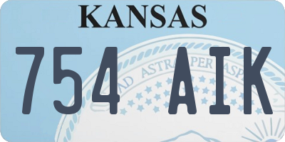 KS license plate 754AIK