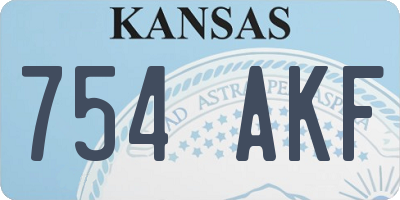 KS license plate 754AKF