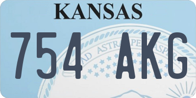 KS license plate 754AKG