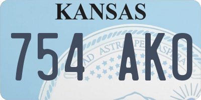 KS license plate 754AKO