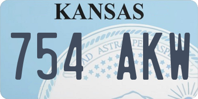 KS license plate 754AKW