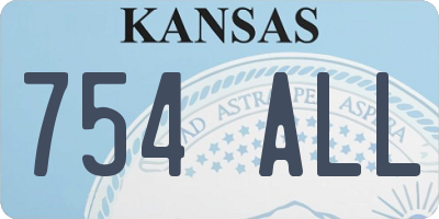 KS license plate 754ALL